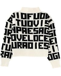 MSGM - Logo Mock Collar Sweater - Lyst