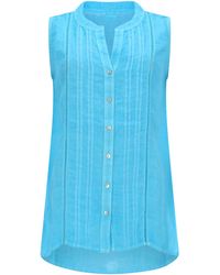120% Lino - Top Smanicato A Camicia - Lyst