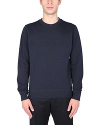 Woolrich "luxe" Cotton Sweatshirt With Logo - Blue
