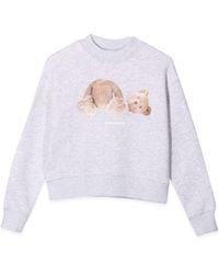Palm Angels - Felpa Con Stampa Bear - Lyst