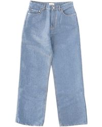 Ganni - Cotton Denim Jeans - Lyst