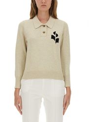Isabel Marant - Embroidered Logo With Classic Collar Polo Shirt - Lyst