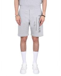 McQueen - Logo Print Bermuda Shorts - Lyst