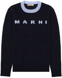 Marni - Maglione Girocollo Con Logo - Lyst