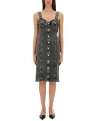 Moschino - Denim Midi Dress - Lyst