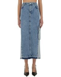 Moschino - Solid Midi Skirt - Lyst