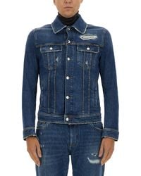 Dolce & Gabbana - Stretch Denim Jacket - Lyst