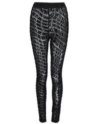 Versace Jeans Couture - Pantalone Leggings Con Stampa Logo - Lyst