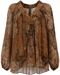 Zimmermann - Top Con Maniche A Pipistrello "Carousel" - Lyst