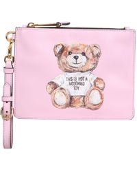 Moschino Teddy Bear Clutch Bag - Pink