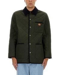 Valentino - Quilted Shirt Jacket With "Vlogo" Patch - Lyst