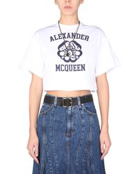 Alexander McQueen - Cropped T-shirt - Lyst