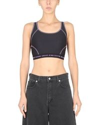 Versace Jeans Couture - Crop Top With Logo Band - Lyst