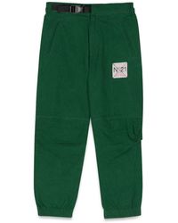 N°21 - Pants With Logo Patch - Lyst