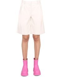 MSGM - Faux Leather Bermuda Shorts - Lyst