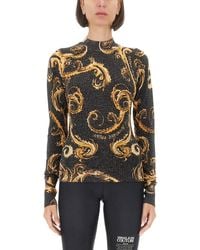 Versace Jeans Couture - Lurex Knit T-Shirt - Lyst