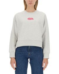 A.P.C. - Cropped Hem Sweatshirt - Lyst