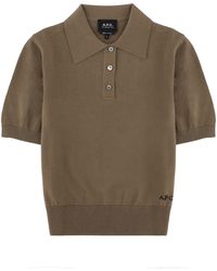 A.P.C. - Logo Shirt Collar Polo - Lyst