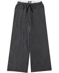 MSGM - Pantalone A Gamba Larga - Lyst