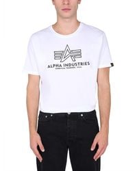 Alpha Industries - Cotton Jersey T-shirt With Embroidered Logo - Lyst