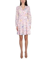 Moschino - Heels And Flowers Silk Dress - Lyst