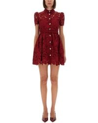Self-Portrait - Lace Mini Dress With Collar - Lyst