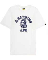 A Bathing Ape - Graphic Print Cotton T-Shirt - Lyst