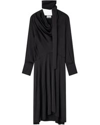 Ganni - Midi Dress With Scarf - Lyst