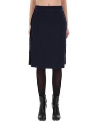 Maison Margiela - Maison Margiela Zipper Detail Midi Skirt - Lyst