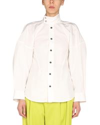 Bottega Veneta - CAMICIA RELAXED FIT IN COTONE COMPATTO - Lyst