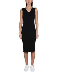 Moncler - Ribbed-Knit Midi Dress - Lyst