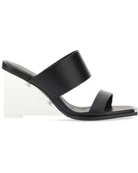 McQueen - Plexi Runway Leather Wedge Sandals - Lyst