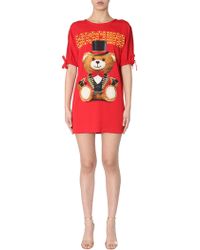 Moschino Circus Teddy Bear T-shirt Dress - Red