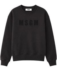 MSGM - Felpa Girocollo Con Logo - Lyst