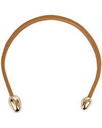 Bottega Veneta - COLLANA IN PELLE CON DETTAGLIO IN OTTONE - Lyst