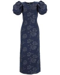 ROTATE BIRGER CHRISTENSEN - Dress With Puff Sleeves - Lyst