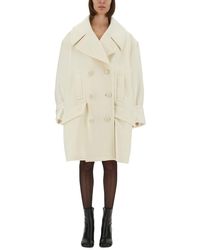 MM6 by Maison Margiela - Double-Breasted Oversized Wool Coat With Large Buttons - Lyst