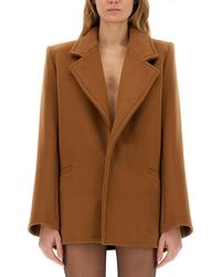 Saint Laurent - Single Breasted Short Coat - Lyst