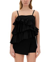 MSGM - Top Con Ruches - Lyst