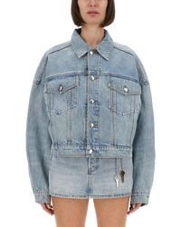 Alexander Wang - Boxy Fit Denim Trucker Jacket - Lyst
