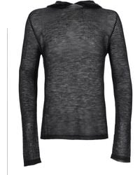 Rick Owens - T-Shirt Trasparente Con Cappuccio - Lyst
