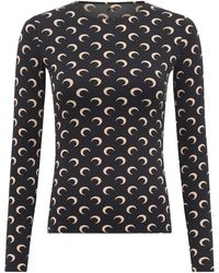 Marine Serre - Brand-print Fitted Stretch-jersey Top - Lyst