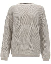 Fabiana Filippi - Open Knit Crewneck Pullover Sweater - Lyst