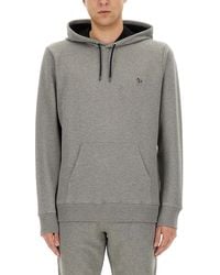 Paul Smith - Light Mélange Hoodie With Logo Patch - Lyst