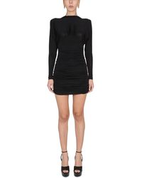 Saint Laurent - Shiny Jersey Cowl Neck Dress - Lyst