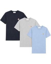 Moncler - 3-Pack T-Shirt Con Logo Applicato - Lyst