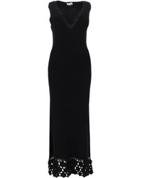 Ganni - Abito Lungo Con Bordo - Lyst