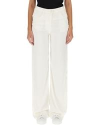 Givenchy - Ivory Viscose And Denim Jeans - Lyst