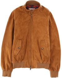Baracuta - Leather G9 Jacket With High Collar - Lyst