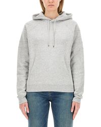 Saint Laurent - Premium Hoodie With Drawstring - Lyst
